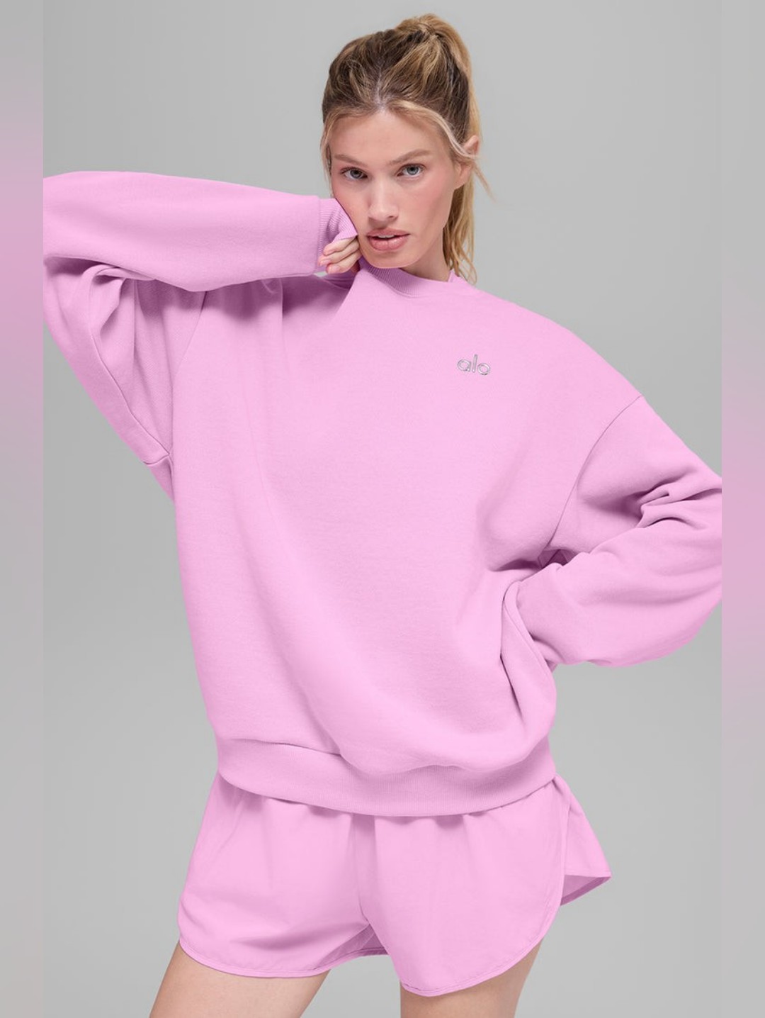 Alo Yoga Accolade Crew Neck Pullover Xxsmall Candy Heart Pink Nwt